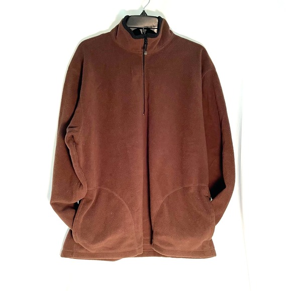 Old Navy Other - Old Navy Fleece Jacket 1/4 Zip Pull Over Mens XL Brown Black Trim Pockets